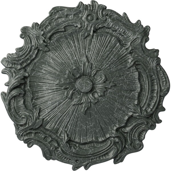 Ekena Millwork Plymouth Ceiling Medallion (Fits Canopies up to 1 5/8"), 16 3/4"OD x 1 3/8"P, Athenian Green Crackle CM16PLAGC - main